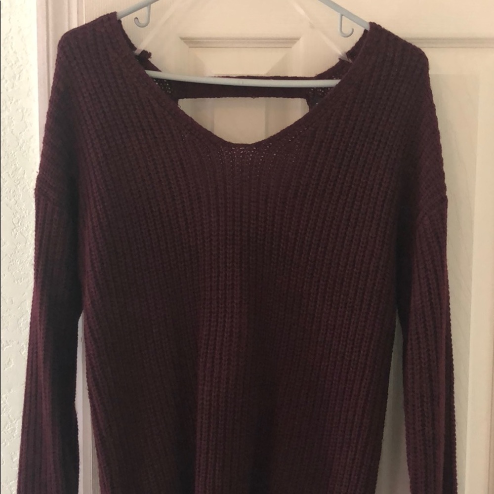 Burgundy sweater!
